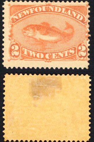 Newfoundland SG51 2c Orange-vermilion M/M Cat 27 pounds
