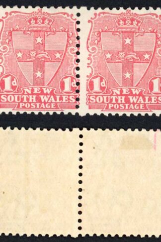 NSW SG354 1d Dull Rose Wmk Double A M/M Pair