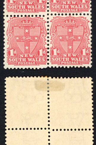 NSW SG354 1d Dull Rose Wmk Double A inverted M/M
