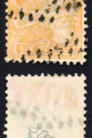 NSW SG358 6d Orange-buff Wmk Double A Used Cat 50 pounds