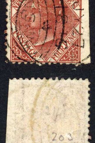 NSW SG203 4d Red-brown wmk 4 Fine used
