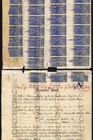 India KGVI Share Transfer revenues 10R x 51 (paper stuck over top row)