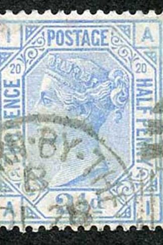 SG142 2 1/2d Blue wmk Orb Plate 20 CDS used Cat 55 pounds