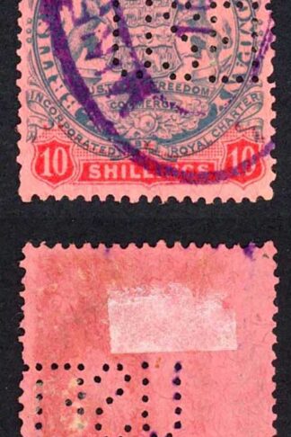 Rhodesia SG50 10/- Springbok Die II Cat 80 pounds (Perfined USED)