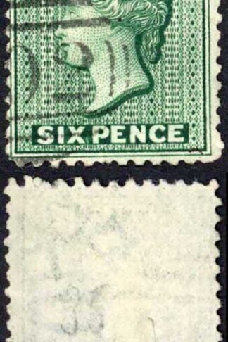 Antigua SG15x 6d Blue-green Wmk Crown CC Reversed Cat 14 pounds