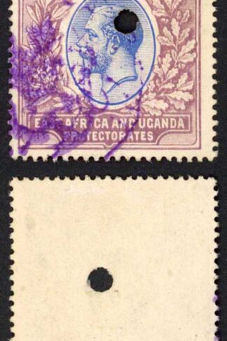 KUT SG57 5r wmk Mult Crown CA Fiscal Cancel (and punch)