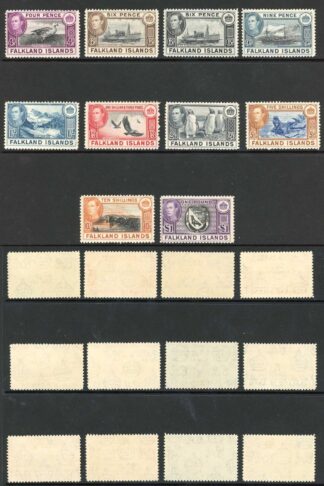 Falkland Is SG146/63 KGVI Set of 18 Fine M/M cat 475 pounds