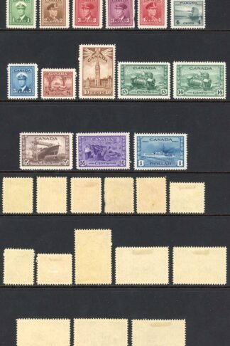 Canada SG375/88 1942 Set (3d purple perf faults) M/M Cat 150 pounds