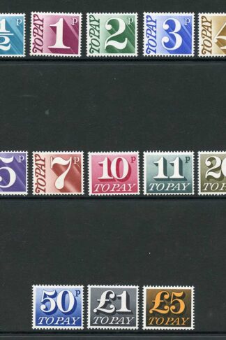 SGD77-D89 1/2p - 5.00 Set of 13 Post Dues U/M