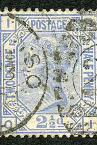 SG157 2 1/2d Blue Wmk Crown Plate 22 Fine Used Cat 45