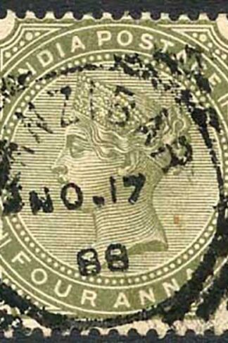 Zanzibar SGZ69 4a Olive-green Z5 Squared Circle dated 17th Nov 1891