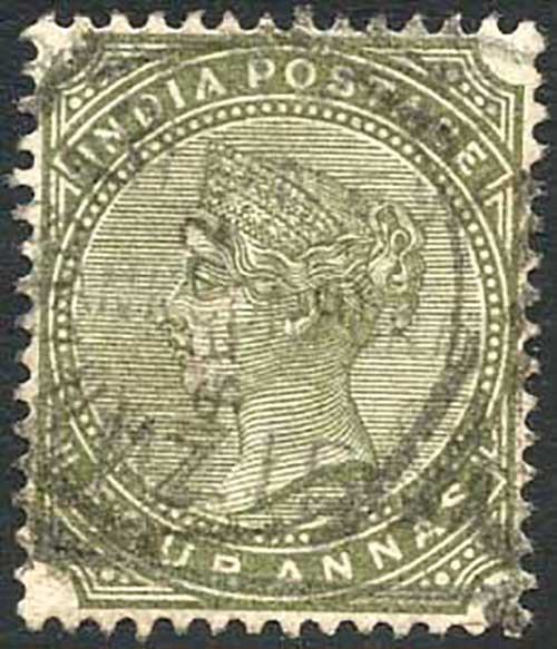Zanzibar SGZ69 4a Olive-green Z5 Squared Circle dated Sept 1891