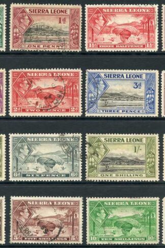 Sierra Leone SG188/200 KGVI Set of 16 Fine used Cat 80 Pounds