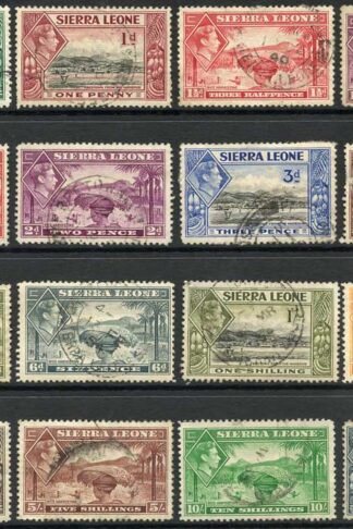 Sierra Leone SG188/200 KGVI Set of 16 Fine used Cat 80 Pounds