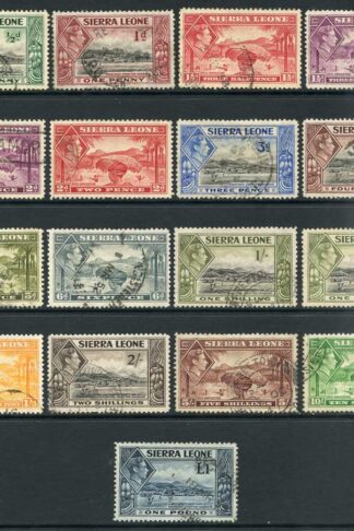 Sierra Leone SG188/200 KGVI Set of 16 Fine used Cat 80 Pounds