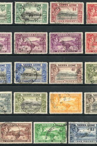Sierra Leone SG188/200 KGVI Set of 16 Fine used Cat 80 Pounds
