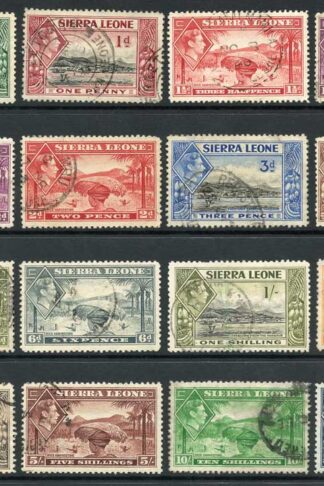 Sierra Leone SG188/200 KGVI Set of 16 Fine used Cat 80 Pounds