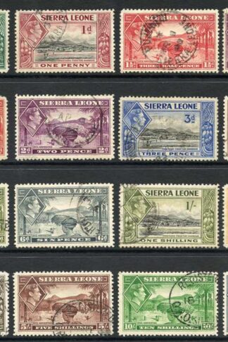 Sierra Leone SG188/200 KGVI Set of 16 Fine used Cat 80 Pounds