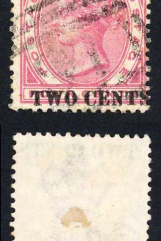 Mauritius SG118b 2c on 4c carmine Surch Doubled (light bend) Cat 85 Pounds