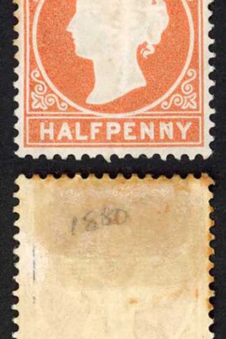 Gambia SG10B 1/2d Orange Wmk Crown CC Upright M/M (crease) Cat 19 pounds