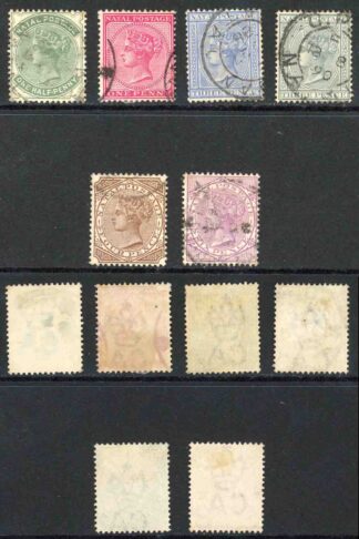 Natal SG97a/103 1882 Set of 6 wmk Crown CA Cat 25 pounds