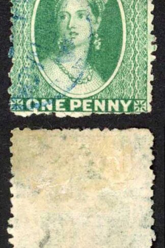 Grenada SG4 1/2d Green wmk small star rough perf 14 to 16 BLUE Cancel