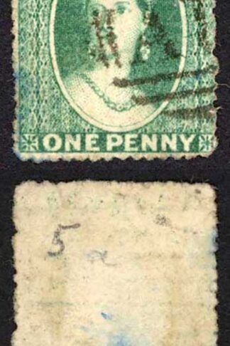 Grenada SG11 1d Blue green wmk Large star sideways Perf 15 Large part gum