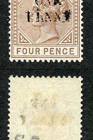 St Lucia SG55a 1d on 4d Brown Opt DOUBLED Fresh M/Mint