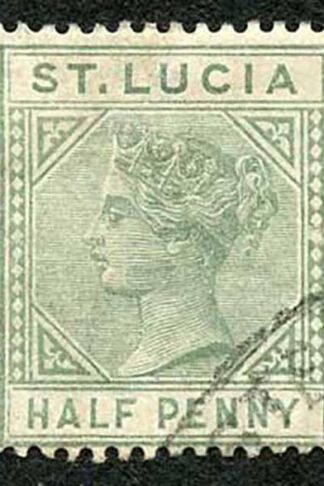 St Lucia SG1 1/2d Dull Green Wmk Crown CA Fine used Cat 12 pounds
