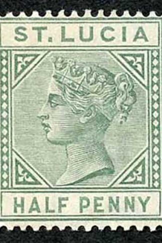 St Lucia SG1 1/2d Dull Green Wmk Crown CA M/M Cat 18 pounds