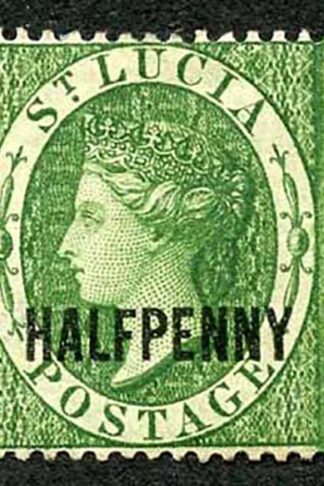 St Lucia SG25 1/2d Green wmk Crown CA M/M Cat 38 pounds
