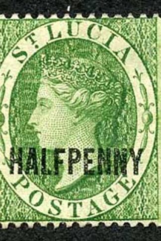 St Lucia SG25 1/2d Green wmk Crown CA M/M Cat 38 pounds
