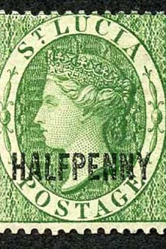 St Lucia SG25 1/2d Green wmk Crown CA M/M Cat 38 pounds