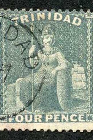 Trinidad SG102 4d Bluish Grey wmk Crown CA Fine used Cat 17 pounds