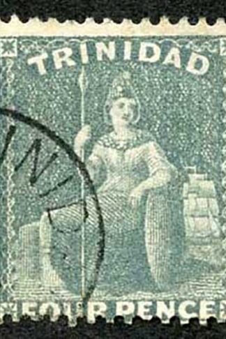 Trinidad SG102 4d Bluish Grey wmk Crown CA Fine used Cat 17 pounds