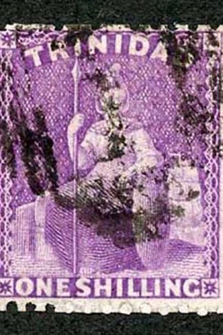 Trinidad SG73 1/- Bright Deep Mauve Wmk Crown CC Perf 12.5 Fine used