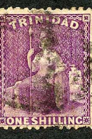 Trinidad SG73 1/- Bright Deep Mauve Wmk Crown CC Perf 12.5 Fine used