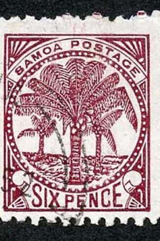 Samoa SG62a 6d Brown-purple Perf 11 fine used Cat 60 pounds