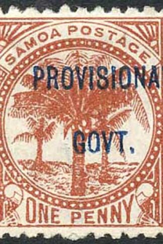 Samoa SG91 1d Chestnut opt Provisional Govt M/M