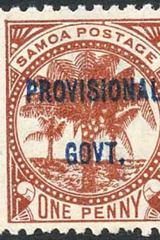 Samoa SG91 1d Chestnut opt Provisional Govt M/M