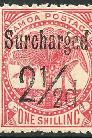 Samoa SG86 2 1/2d (Black) on 1/- dull rose-carmine M/M Cat 15 pounds