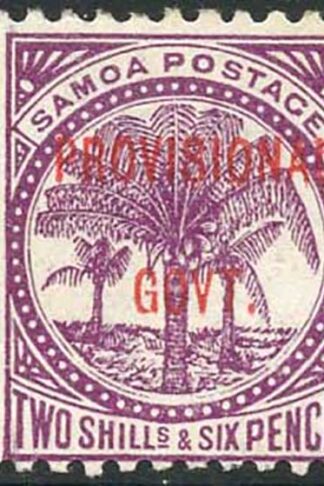Samoa SG97 2/6 Reddish Purple opt Provisional Govt M/M