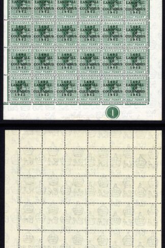 Bahamas KGVI SG162c 1/2d Columbus Variety Accent Flaw (R1/5 1938 printing only)