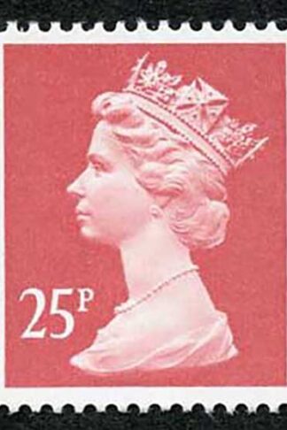 SGY1690var 25p Harrison Rose-red 2-B Blue Fluor printed on Substandard Paper
