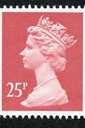 SGY1690var 25p Harrison Rose-red 2-B Blue Fluor printed on Substandard Paper