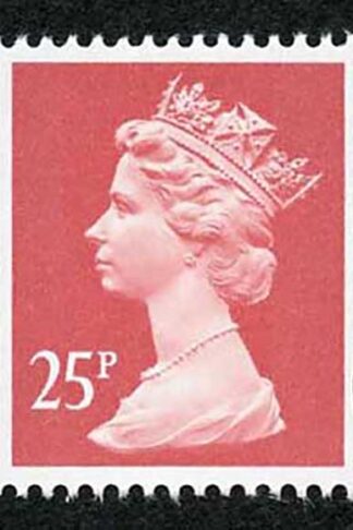 SGY1690var 25p Harrison Rose-red 2-B Blue Fluor printed on Substandard Paper