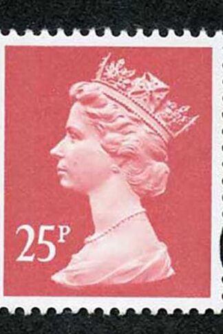 SGY1690var 25p Harrison Rose-red 2-B Blue Fluor printed on Substandard Paper