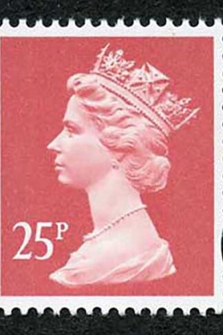 SGY1690var 25p Harrison Rose-red 2-B Blue Fluor printed on Substandard Paper