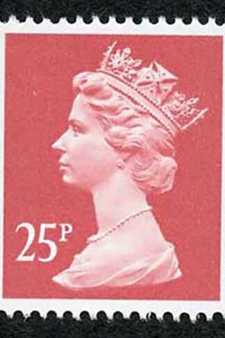 SGY1690var 25p Harrison Rose-red 2-B Blue Fluor printed on Substandard Paper