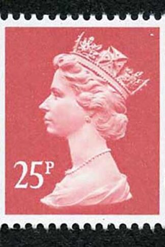 SGY1690var 25p Harrison Rose-red 2-B Blue Fluor printed on Substandard Paper